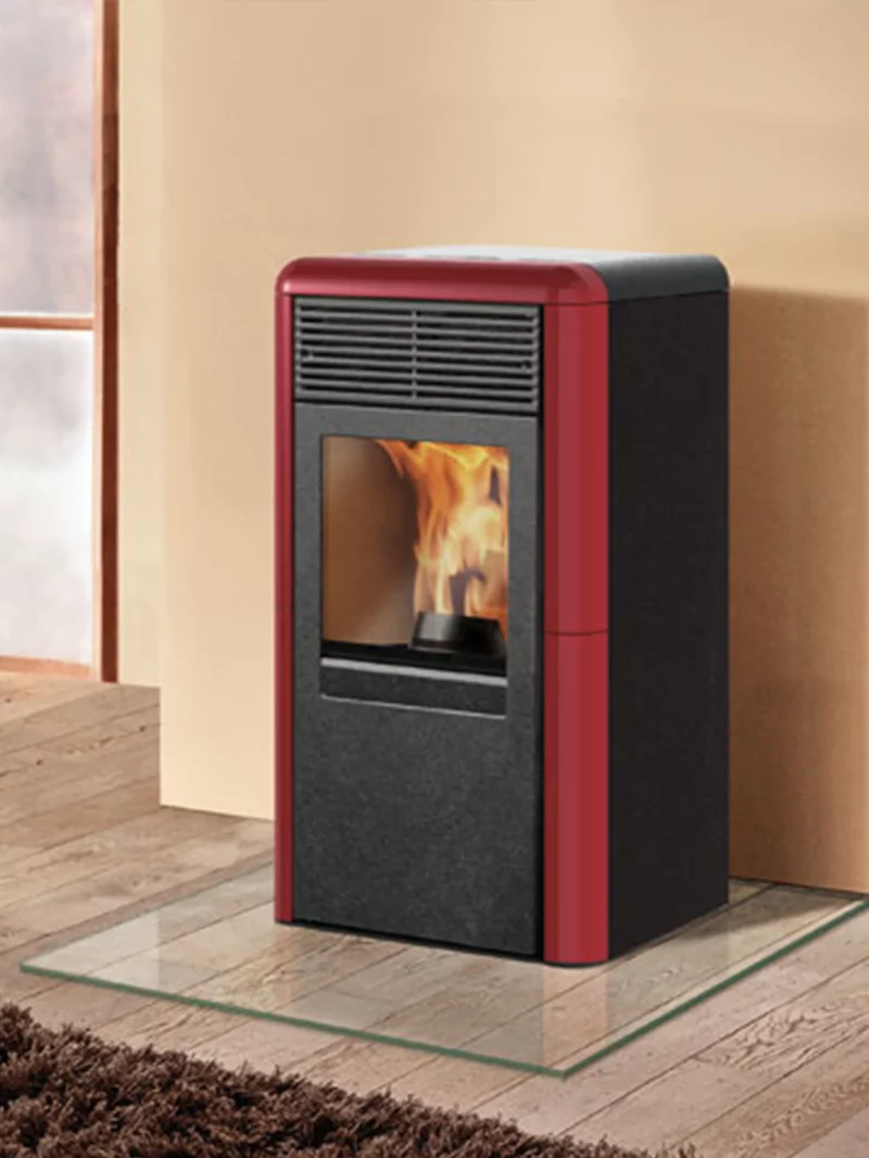 Idro Point pellet stove, water, red