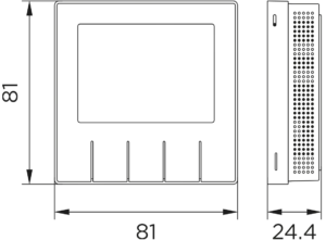 Dimensions of the RCD20 room unit