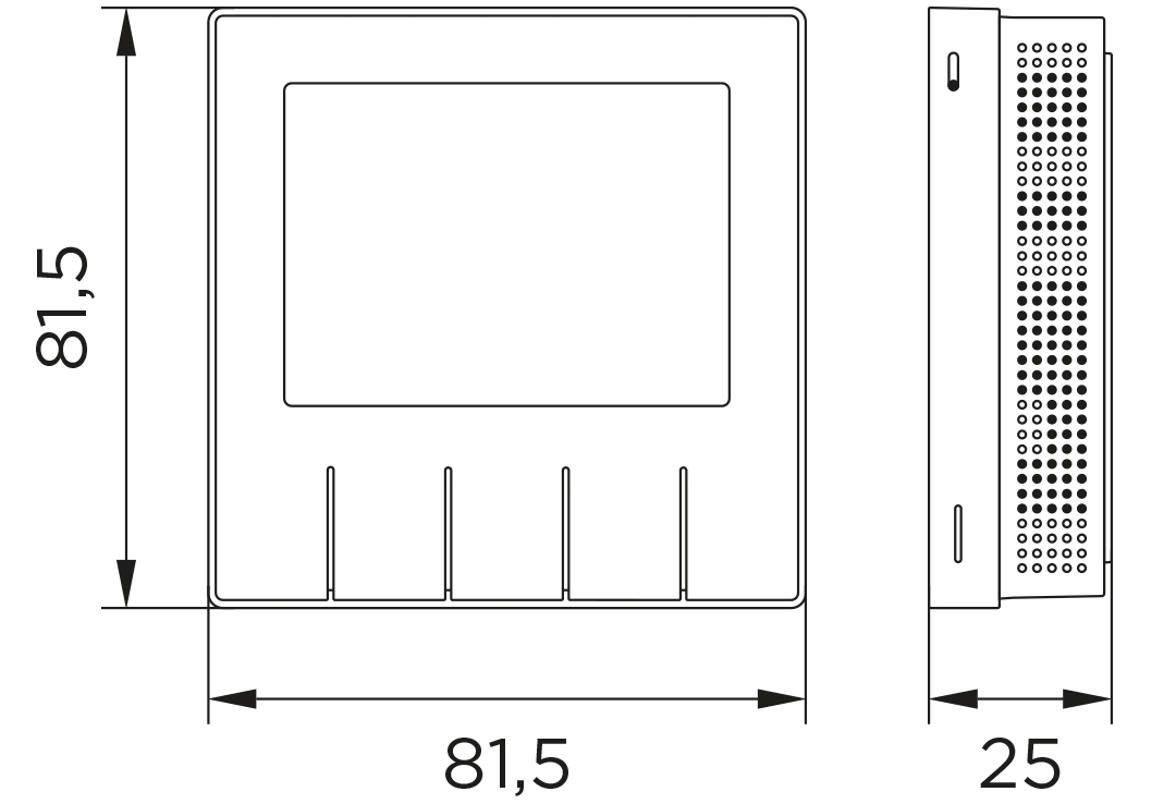 RT1B room thermostat dimensions