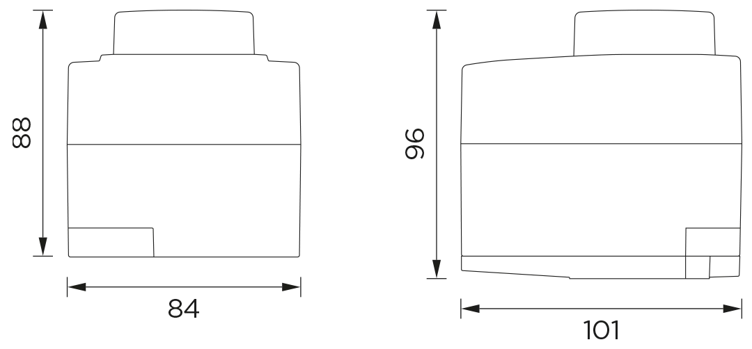 Actuator dimensions with knob